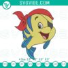 Flounder pirate embroidery designs inspired by Little Mermaid fish. Machine file for craft projects. Perfect for a nautical theme.