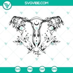 SVG Files, Trending, Flower Uterus Svg, Floral Uterus Svg, Uterus Svg Png Dxf 6