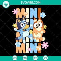 Disney, SVG Files, Flowers Bluey Mini SVG Download, Bluey Family SVG Download, 2