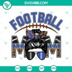 Football, Sports, SVG Files, Football Mom Black And Light Blue SVG File, 2