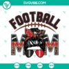 Black and red football mom SVG images with leopard print design, perfect for sports moms. Great for personalizing gifts or apparel.