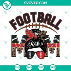 Football, Sports, SVG Files, Football Mom Black And Red SVG Images, Leopard 2