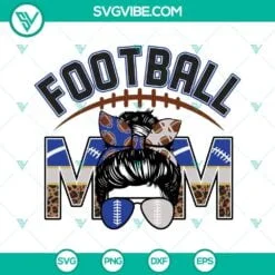 Football, Sports, SVG Files, Football Mom Royal Blue And Silver SVG Images PNG 2