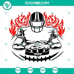Football Player Tribal SVG Image, Football Player Flame SVG File PNG DXF EPS