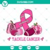 Football Tackle Breast Cancer and Pink Ribbon Pumpkin SVG design for crafts, apparel, and fundraising projects.