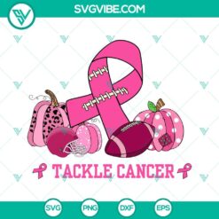 Cancer, SVG Files, Football Tackle Breast Cancer SVG File, Pink Ribbon Pumpkin 16