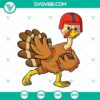 Thanksgiving football turkey SVG for Cricut, with PNG, DXF, EPS files. Festive and fun design with football and turkey elements for crafts.