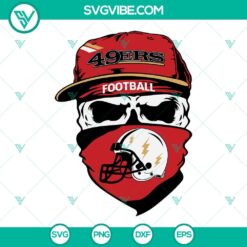 Football, Sports, SVG Files, Francisco 49ers Skull SVG Image, 49ers Football 2