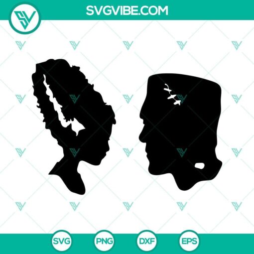 frankenstein and bride svg monster bride svg frankenstein svg horror couples halloween svg 9 mockup