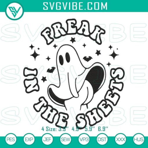 freak in the sheets funny halloween embroidery design files mockup