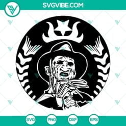 Halloween, Starbucks Cup Wrap, SVG Files, Freddy Krueger Starbucks Logo SVG 17