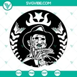 Halloween, Starbucks Cup Wrap, SVG Files, Freddy Krueger Starbucks Logo SVG 2