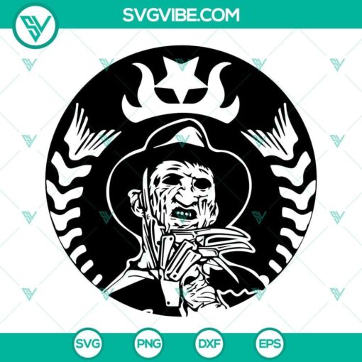 freddy krueger starbucks logo svg starbucks horror characters svg halloween horror movie killers starbucks cup svg 2 mockup