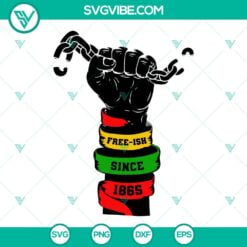 Juneteenth, SVG Files, Free-ish Since 1865 SVG Files, Raised Fist SVG Images, 9