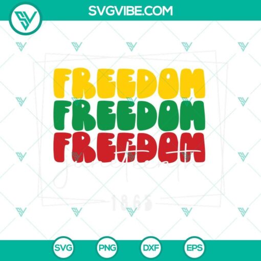 freedom juneteenth 1865 svg juneteenth svg png dxf eps 3 mockup