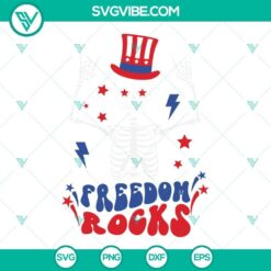 Freedom Rocks Skeleton 4th Of July SVG Download PNG DXF EPS Bundle 2