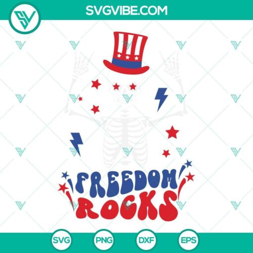 freedom rocks skeleton 4th of july svg png dxf eps bundle 9 mockup