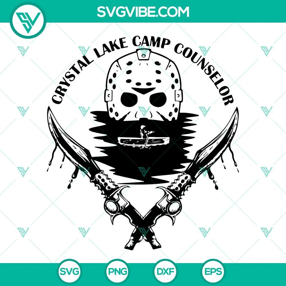 Halloween, Movies, SVG Files, Friday The 13th SVG Download, Jason Mask SVG 1