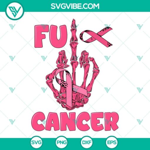 fu cancer breast cancer svg skull hand pink ribbon svg breast cancer awareness svg 8 mockup