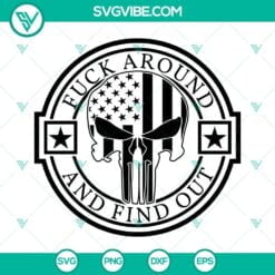 American, SVG Files, Fuck Around And Find Out SVG Images, Punisher Skull SVG 1