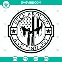 American, SVG Files, Fuck Around And Find Out SVG Images, Punisher Skull SVG 2