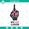 Fuck Cancer SVG featuring middle finger skeleton design for Breast Cancer awareness campaigns. Great for digital print or apparel.