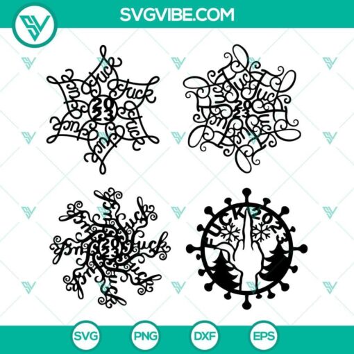 fuckflake 2023 svg bundle funny christmas 2023 ornament svg fuck snow flake svg bundle 3 mockup