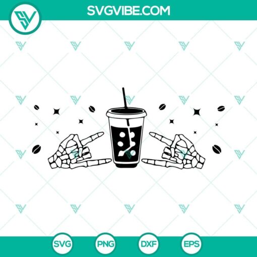 fueled by iced coffee and anxiety svg iced coffee svg retro wavy letters svg funny sayings svg png dxf eps 2 mockup 1