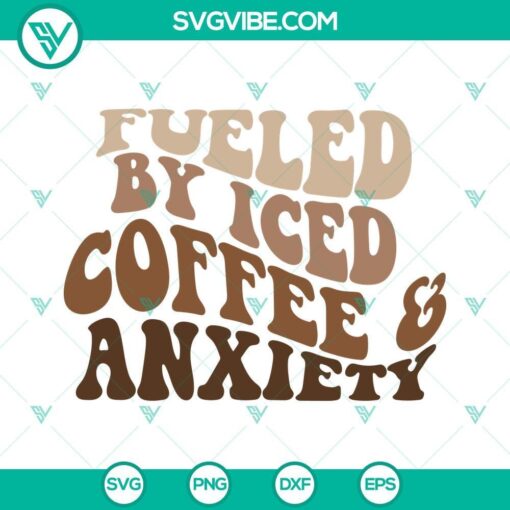 fueled by iced coffee and anxiety svg skeleton hand svg mental health svg positive svg png dxf eps 5 mockup