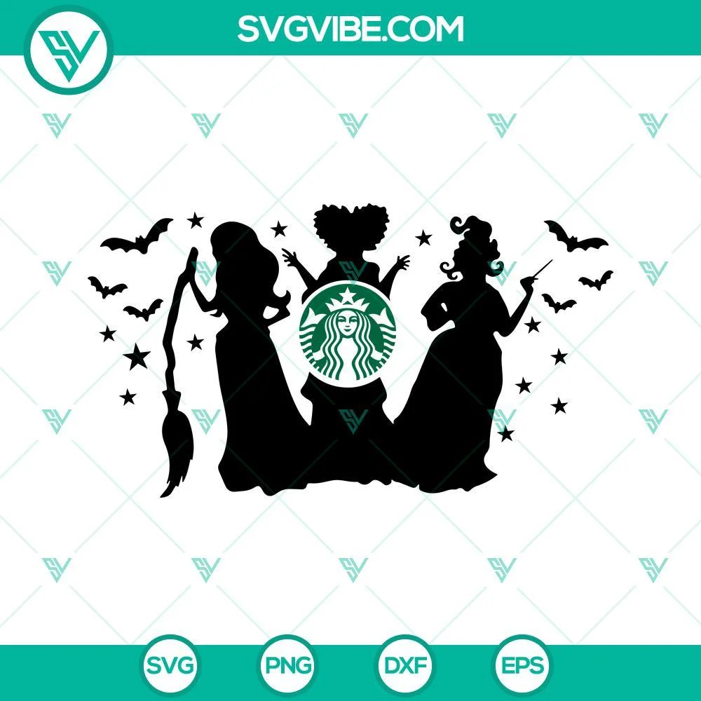 Halloween, Starbucks Cup Wrap, SVG Files, Full Wrap Hocus Pocus Starbucks Cup 1