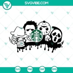 Halloween, Starbucks Cup Wrap, SVG Files, Full Wrap Horror Movies Starbucks Cup 12