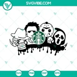 Halloween, Starbucks Cup Wrap, SVG Files, Full Wrap Horror Movies Starbucks Cup 2