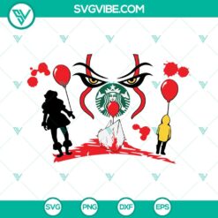 Halloween, Starbucks Cup Wrap, SVG Files, Full Wrap Starbucks Cup Pennywise IT 22