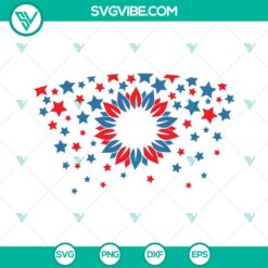 4th Of July, Starbucks Cup Wrap, SVG Files, Full Wrap Sunflower Star Starbucks 11