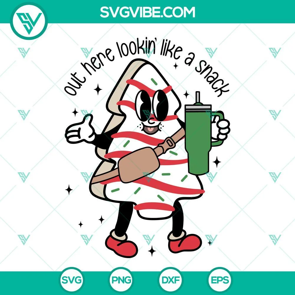 Christmas, SVG Files, Funny Christmas Tree Cake SVG Images, Out Here Lookin 1