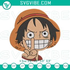 Anime Embroidery Designs, Embroidery Designs, Funny Luffy Embroidery Designs, 4