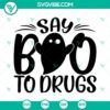 Red Ribbon Week SVG with "Say Boo To Drugs", Drug Free theme. Funny and creative design for download.