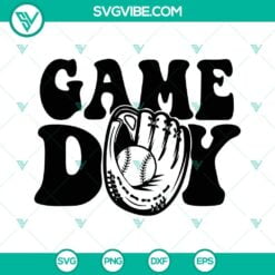 Baseball, Sports, SVG Files, Game Day Baseball Glove SVG File, Trendy Baseball 11