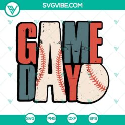 Retro baseball SVG image for game day with sports SVG files of baseball equipment - PNG, DXF, EPS formats included.