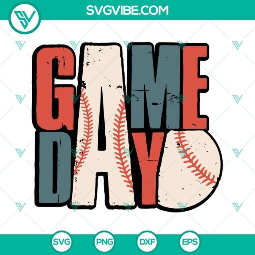 game day baseball svg retro baseball svg sports svg png dxf eps cricut 1 mockup