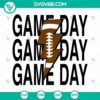 Distressed lightning bolt design for Game Day football, available as SVG, PNG, and DXF files.