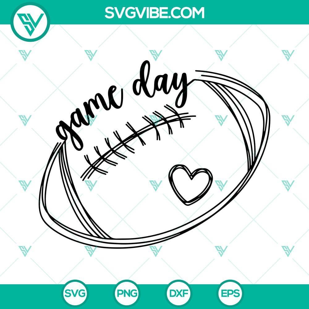Game Day Football SVG, Game Day SVG, Football SVG Game Day Football SVG download for crafts, featuring football and game day elements in football SVG file. Perfect for sports fans.