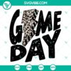 Game Day football SVG file with Leopard Lightning Bolt design for download, perfect for game day apparel.
