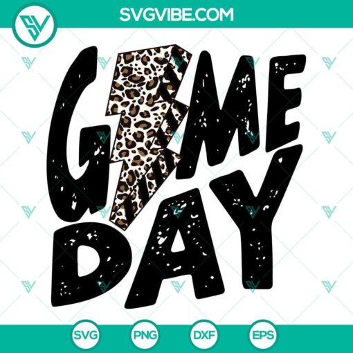 game day svg game day football svg leopard lightning bolt svg 5 mockup