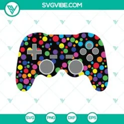 Trending, SVG Files, Gamers Happy Dot Day Svg, Polka Dot Game Controller Svg 2