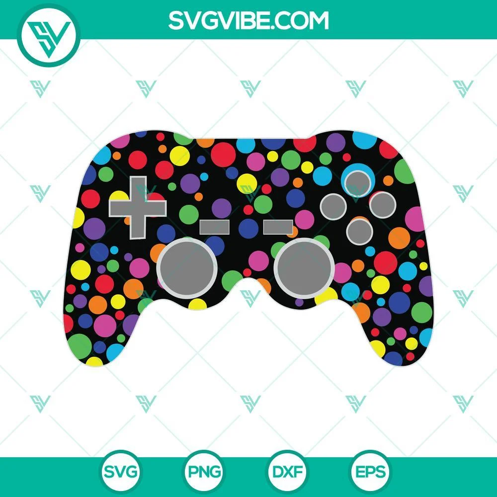 Trending, SVG Files, Gamers Happy Dot Day Svg, Polka Dot Game Controller Svg 1