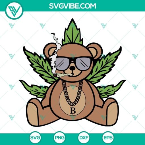 gangsta bear smoking weed svg marijuana bear svg cannabis bear svg cut file silhouette 1 mockup