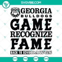 Football, Sports, SVG Files, Georgia Bulldogs Game Recognize Fame Back To Back 7