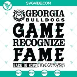 Football, Sports, SVG Files, Georgia Bulldogs Game Recognize Fame Back To Back 2