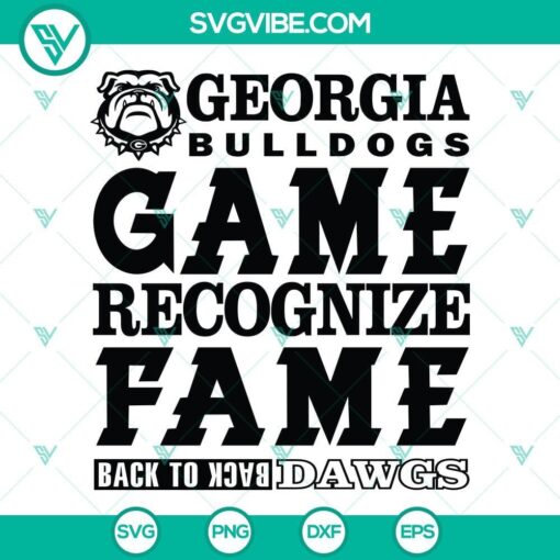 georgia bulldogs game recognize fame back to back go dawgs svg png dxf eps cricut silhouette vector clipart 9 mockup